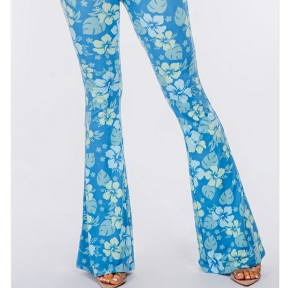 Bear Dance Pants - Bear Dance Tropical Hibiscus Leggings L